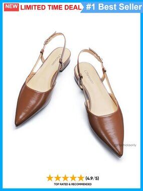 Pointed Toe Slingback Flats Dressy Closed Sandal Shoes